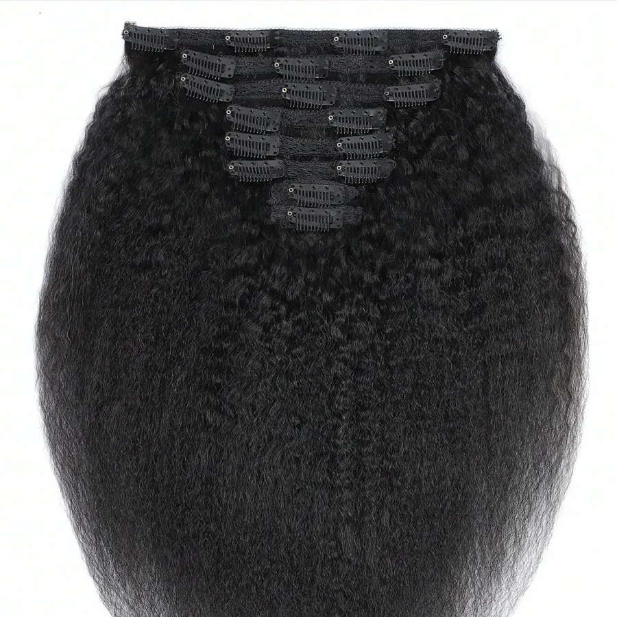 Kinky Straight Clip In 100% Human Hair echthaar Extension