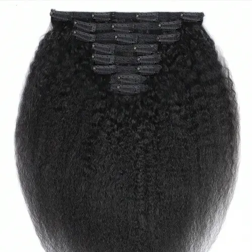 Kinky Straight Clip In 100% Human Hair echthaar Extension