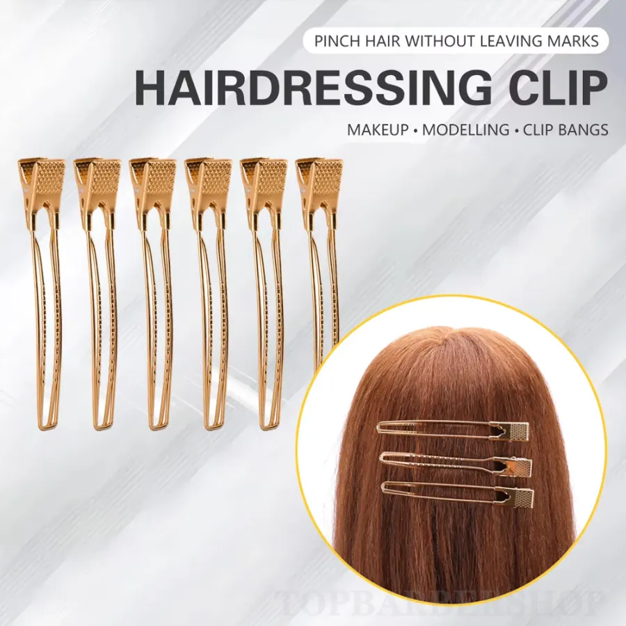 6Pcs/Set Hairdressing Alligator Hair Clips Salon Pro Seamless