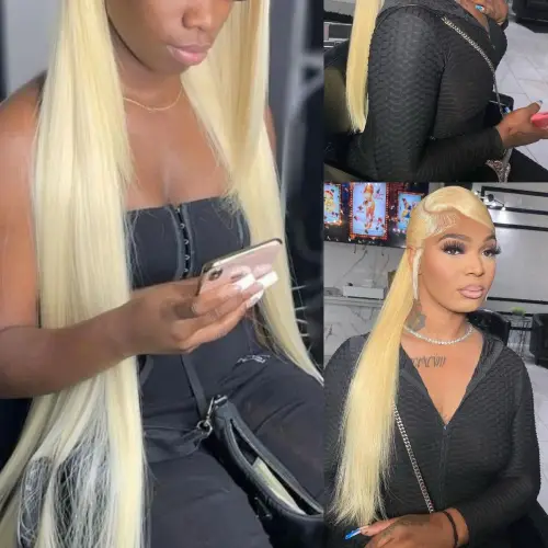 Honey Blonde Wig Human hair 360 Lace Front Wig 613 Colored 40