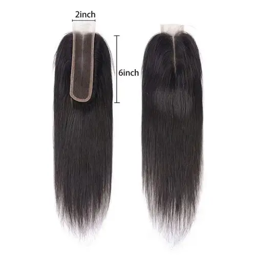2x6 Lace Closure Straight 100% Human Hair Middle Part