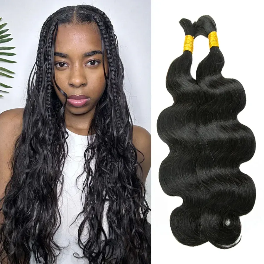 Body Wave No Weft Braids Human Hair Extensions Bulk Human
