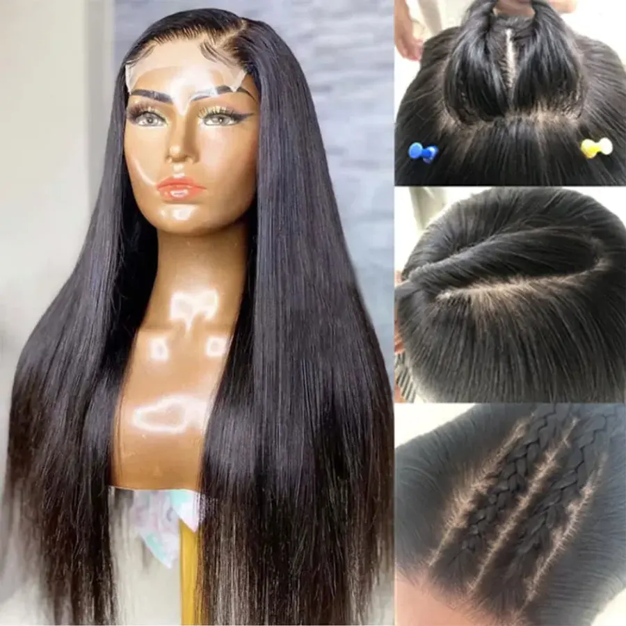 Silk Base Full Lace Wigs Silky Straight Human Hair Silk Top