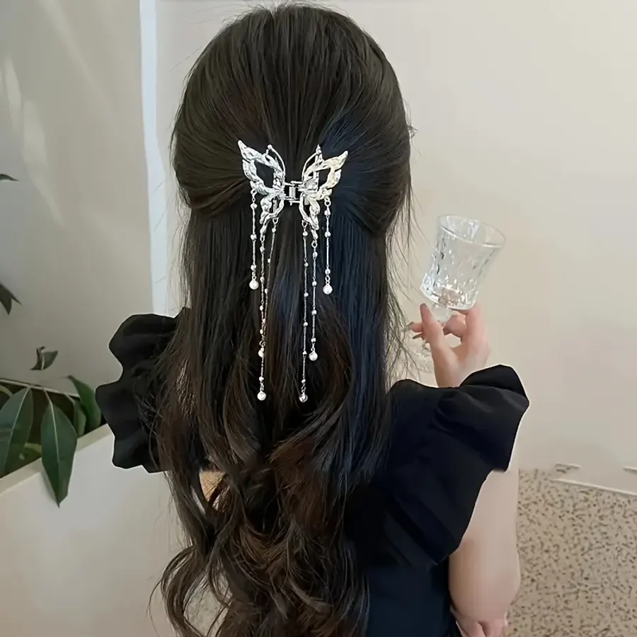 1 Pcs 2.7 Inch Medium Butterfly Hair Claw Clips for Thick Thin Hair