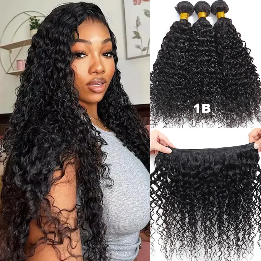 Curly Human Hair 3 Bundles 12 14 16 inch 100% Unprocessed
