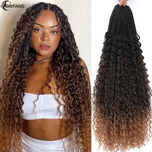 Boho Box Braids Crochet Synthetic Hair Goddess Crochet Box