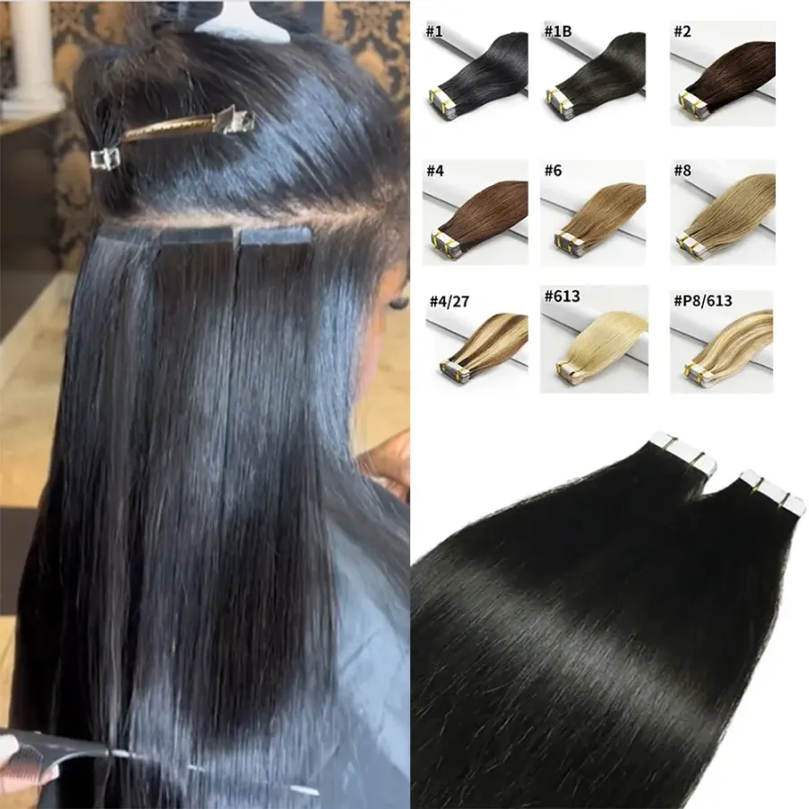 Tape in Hair Extensions Human Hair Brazilian Hair 100% Human