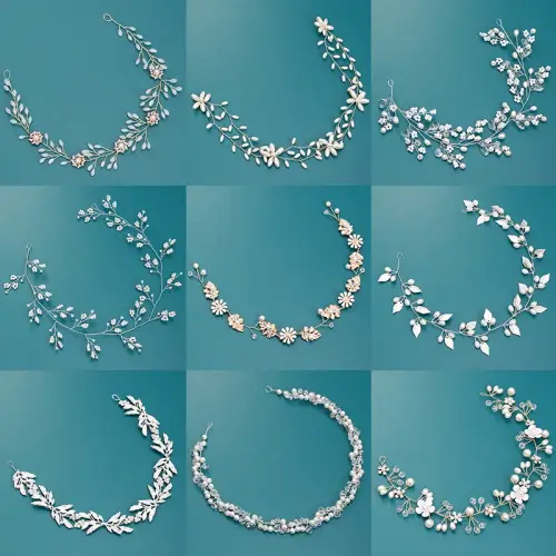 2022 Pearl Crystal Hair Vine Wedding Headband tiara Bridal