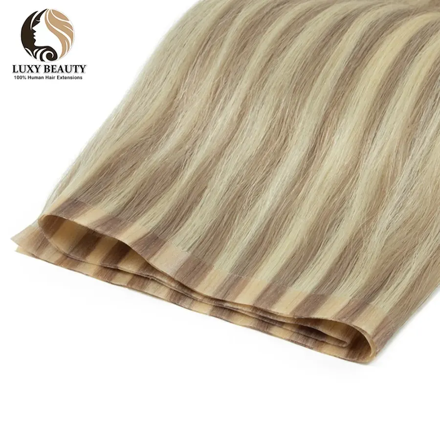 Seamless PU Tape Weft Human Hair Extensions Long PU Skin Weft