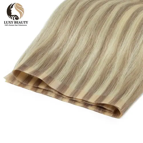 Seamless PU Tape Weft Human Hair Extensions Long PU Skin Weft