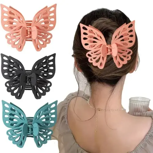 Fashion Butterfly Hair Claw Elegant Geometric Grab Clips Back