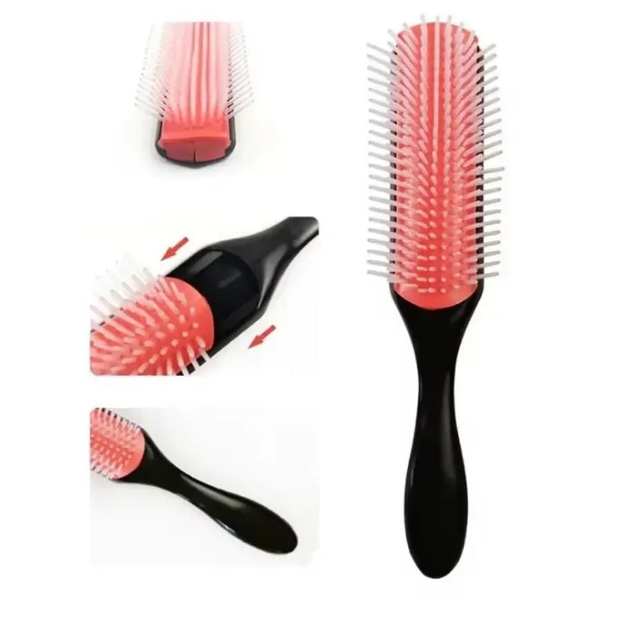 9-Rows Denman Brush Women Detangling Styling Hairbrush Scalp