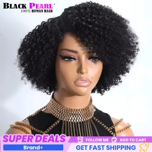Kinky Curly Glueless Wig Pre-Cut HD Lace Wig 180% Pre-Plucked