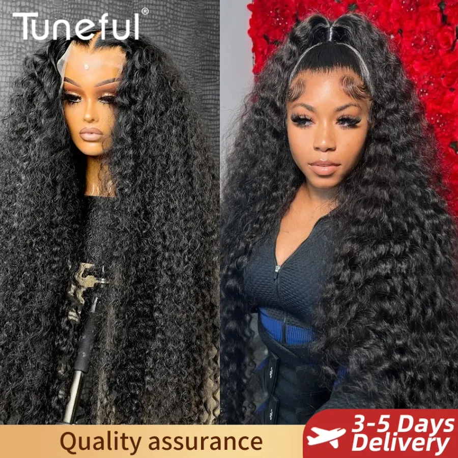 13x6 HD Lace Front Water Curly Wave Human Hair Wigs 40 Inch
