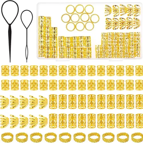 72PCS Silver Gold Hair Beads Jewelry Braid Accessories Hair