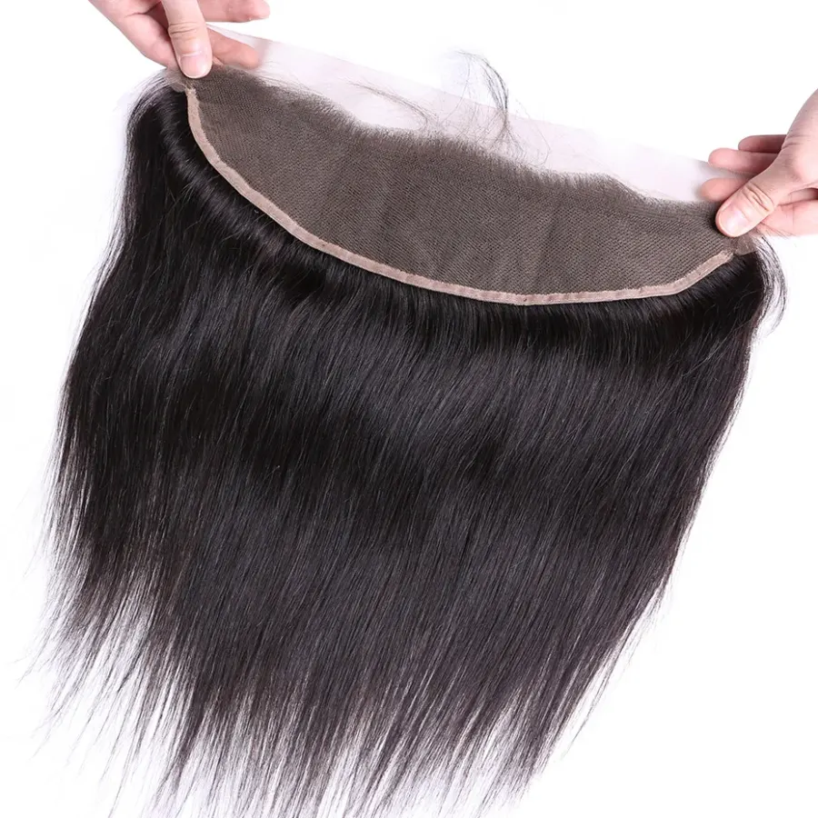 Human Hair Closure Lace Frontal 13x4 Transparent Pre Plucked