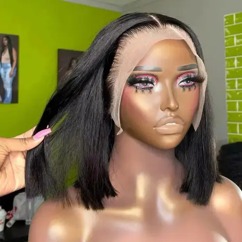 13x4 Pre Plucked Hairline Bob Human Hair Lace Front Wig Raw
