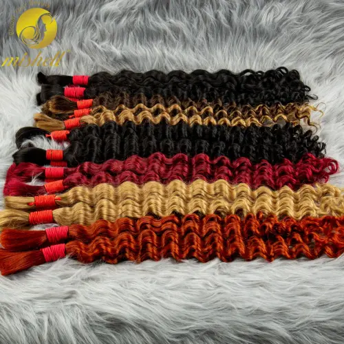 Water Wave Curly 100% Human Hair Bundles for Boho Braid No