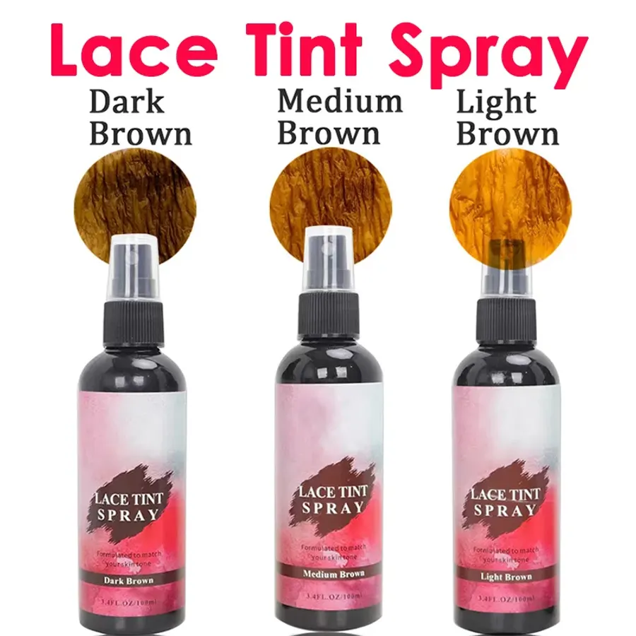 Lace Tint Spray For Lace Wig Light Medium Dark Brown Lace