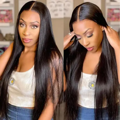 Glueless Wig Straight Lace Front Human Hair Wigs Ready To
