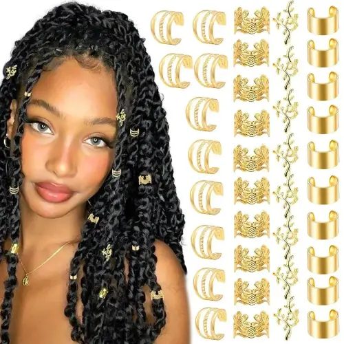 2024 New 40pcs Dreadlock Hair Beads - Stylish Alloy Hair