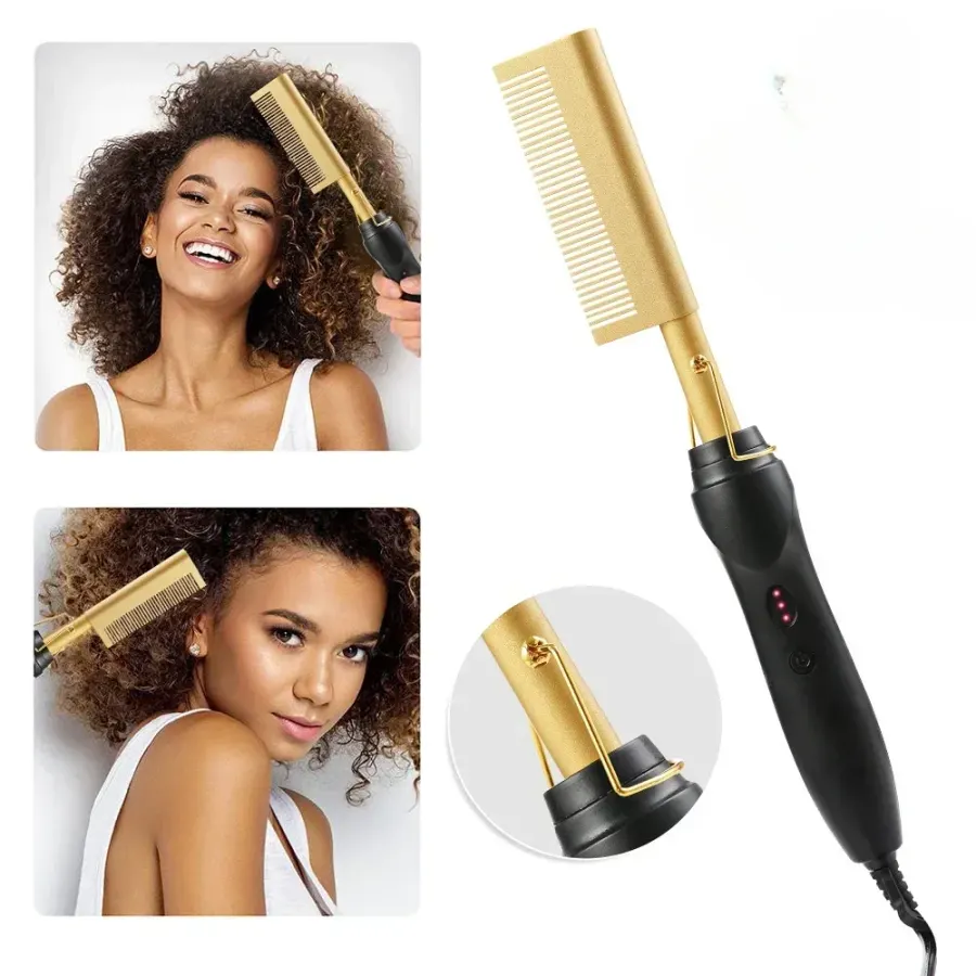 Hot Comb Hair Straightener Brush Hot Comb Pressing Electric