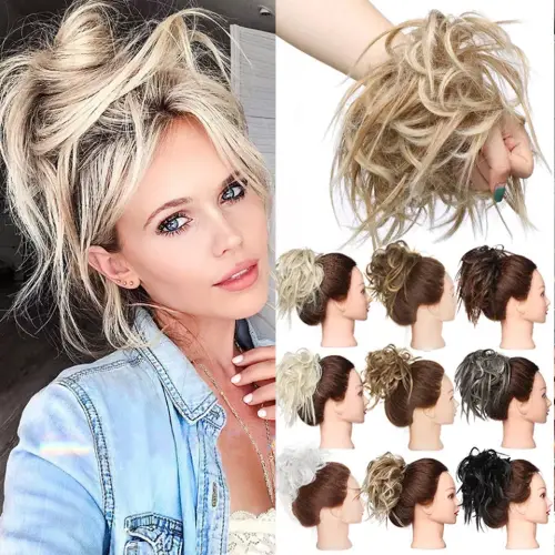 Synthetic Messy Hair Bun Chignon Fake Hair Women Elastic Hair