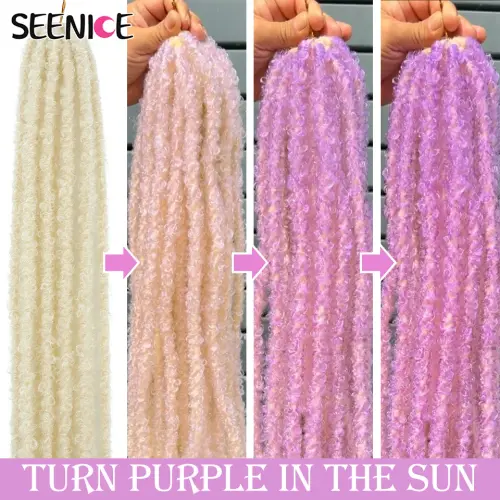 24Inch Color Changing Butterfly Locs Crochet Hair Synthetic