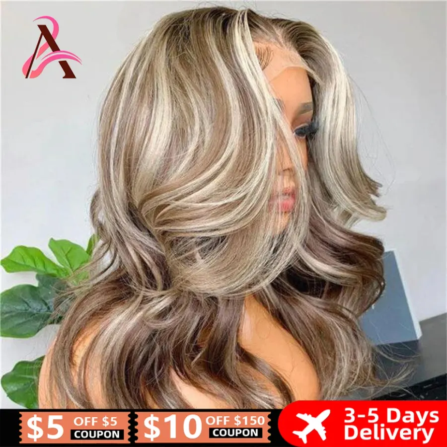 4/613 Blonde 13x4 Lace Front Human Hair Wig Body Wave Ombre