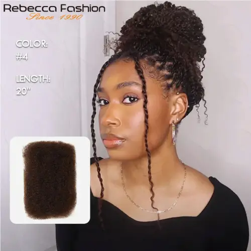 Afro Kinky Curly Bulk Human Hair For Braiding QVR Remy Bulk
