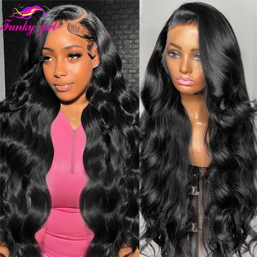 Body Wave Human Hair Wig Transparent lace Front Wigs With