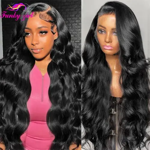 Body Wave Human Hair Wig Transparent lace Front Wigs With
