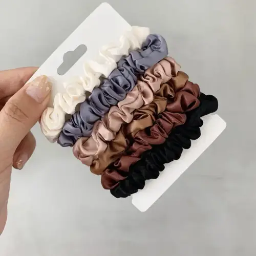 6pcs Satin Hair Scrunchies Softer Than Silk Scrunchies Solid