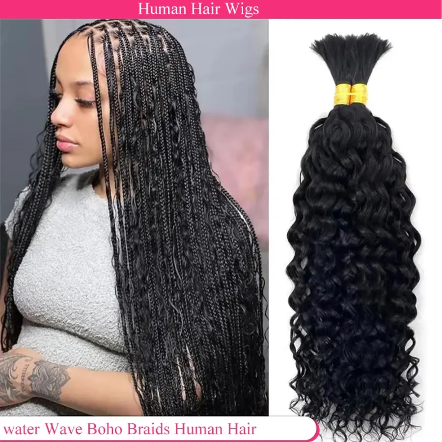 Boho Braids Human Hair Bulk Braiding Hair Water Wave Human