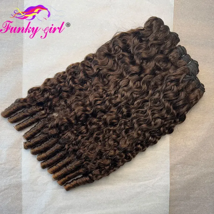 Burmese Curly Bundles Human Hair Extensions Burmese Highlight