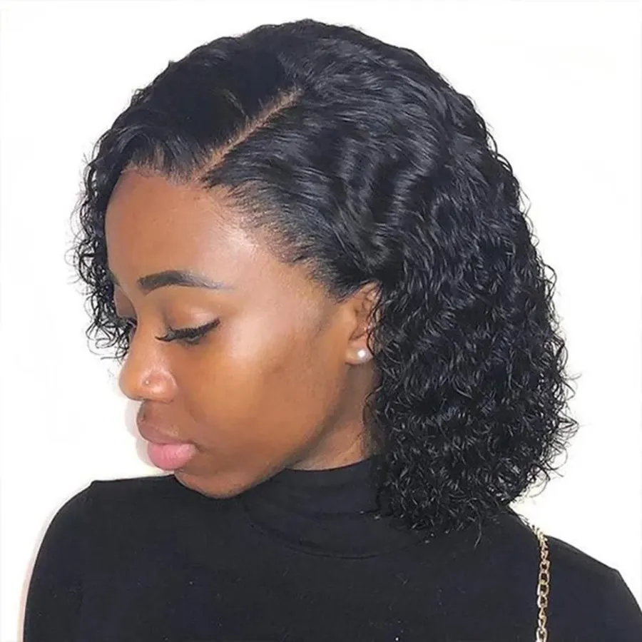 Glueless Wig Kinky Curly Lace Front Human Hair Wigs Ready To