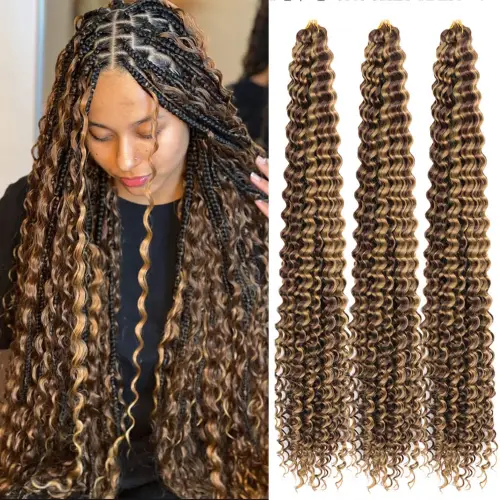 Deep Wavy Twist Crochet Hair Boho Braid Hair Synthetic Curly