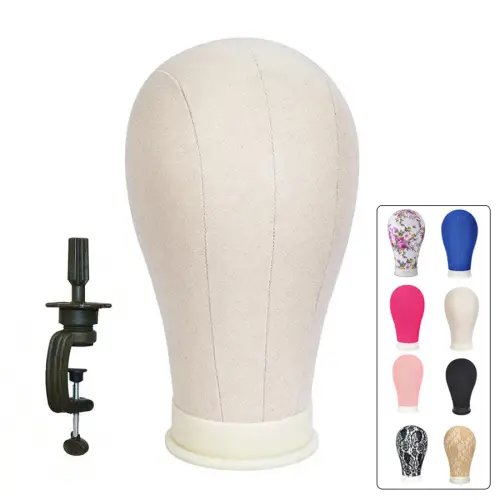 22 Inch Mannequin Head With Stand Canvas Head Wig Model With