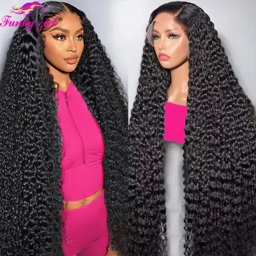 Deep Wave 13x4 Lace Frontal Human Hair Wig PrePlucked