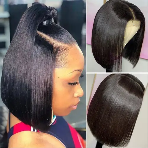 Wear And Go Glueless Human Hair Wig Bob HD Lace Straight