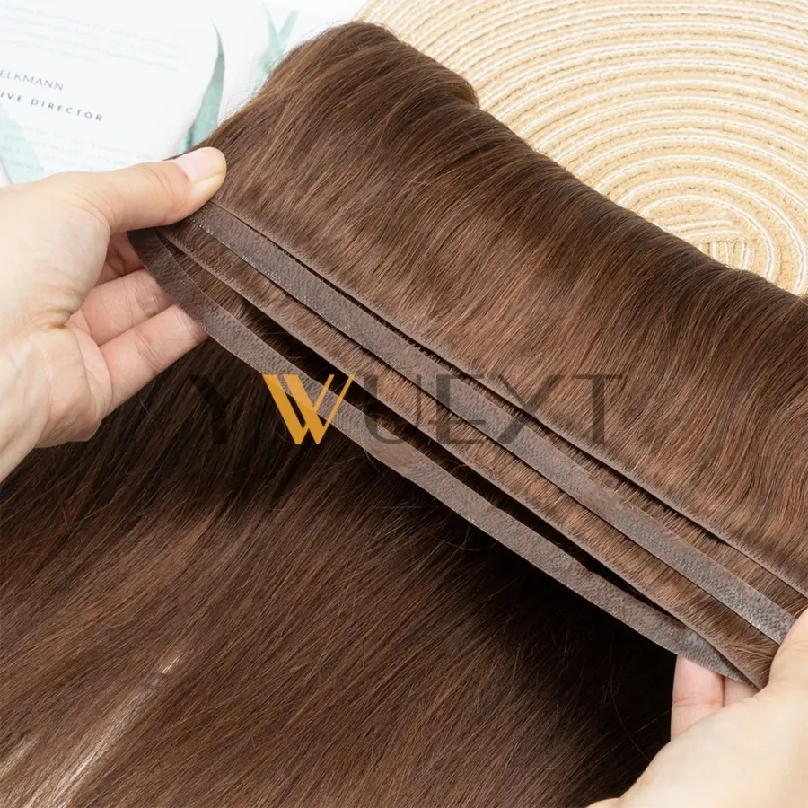 Long Tape Weft Human Hair Extensions 12"-22" Invisible Inject