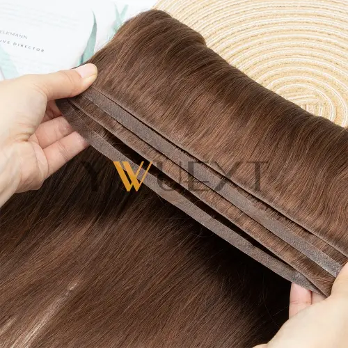 Long Tape Weft Human Hair Extensions 12"-22" Invisible Inject