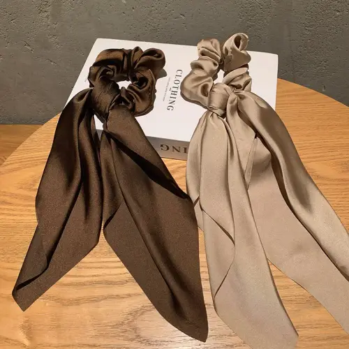 Ins Fashion Satin Hair Scarf Large Bowknot Head Bands Women