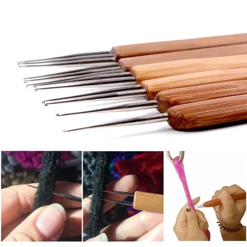 Dreadlocks Hook Needle Bamboo Handle Crochet Interlocking