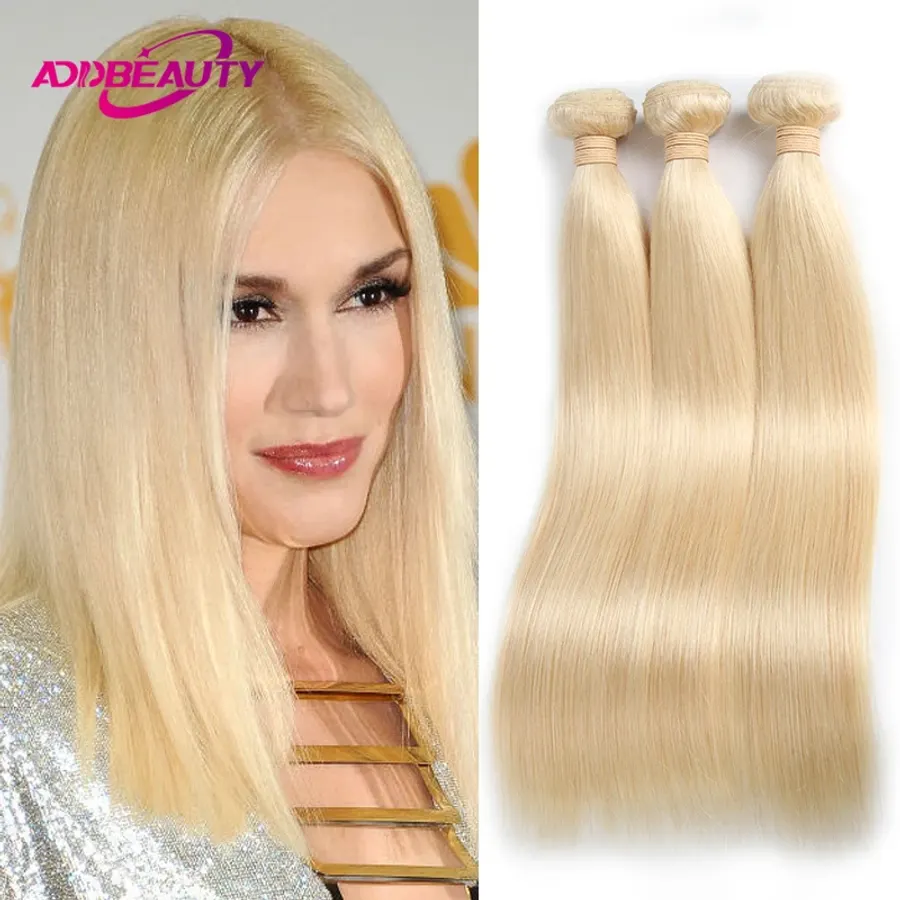 Straight Human Hair Bundles Blonde Brazilian Virgin Human