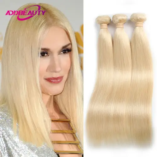 Straight Human Hair Bundles Blonde Brazilian Virgin Human