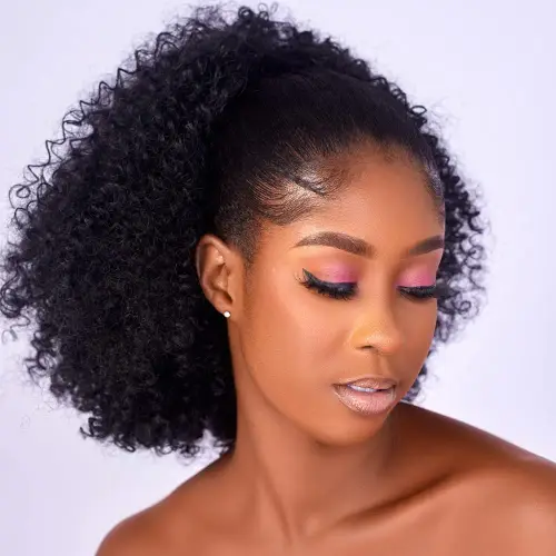 Synthetic Afro Puff Kinky Curly Drawstring Ponytail Extension