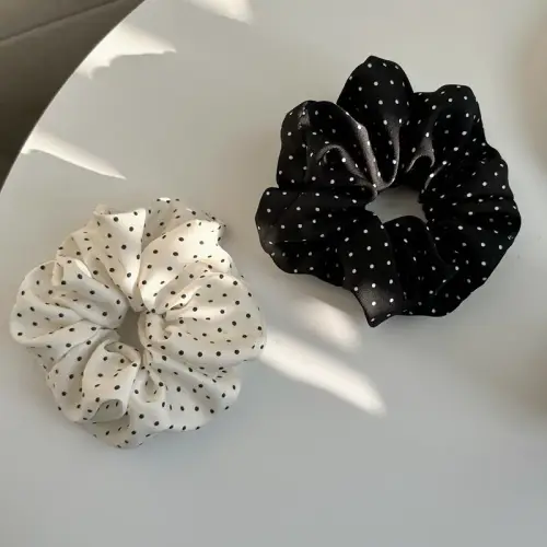 2Pcs Elegant Hair Scrunchies Women Minimalist Simulation Silk