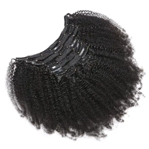 8pcs Kinky Curly Clip In Hair Extensions Human Hair 100%