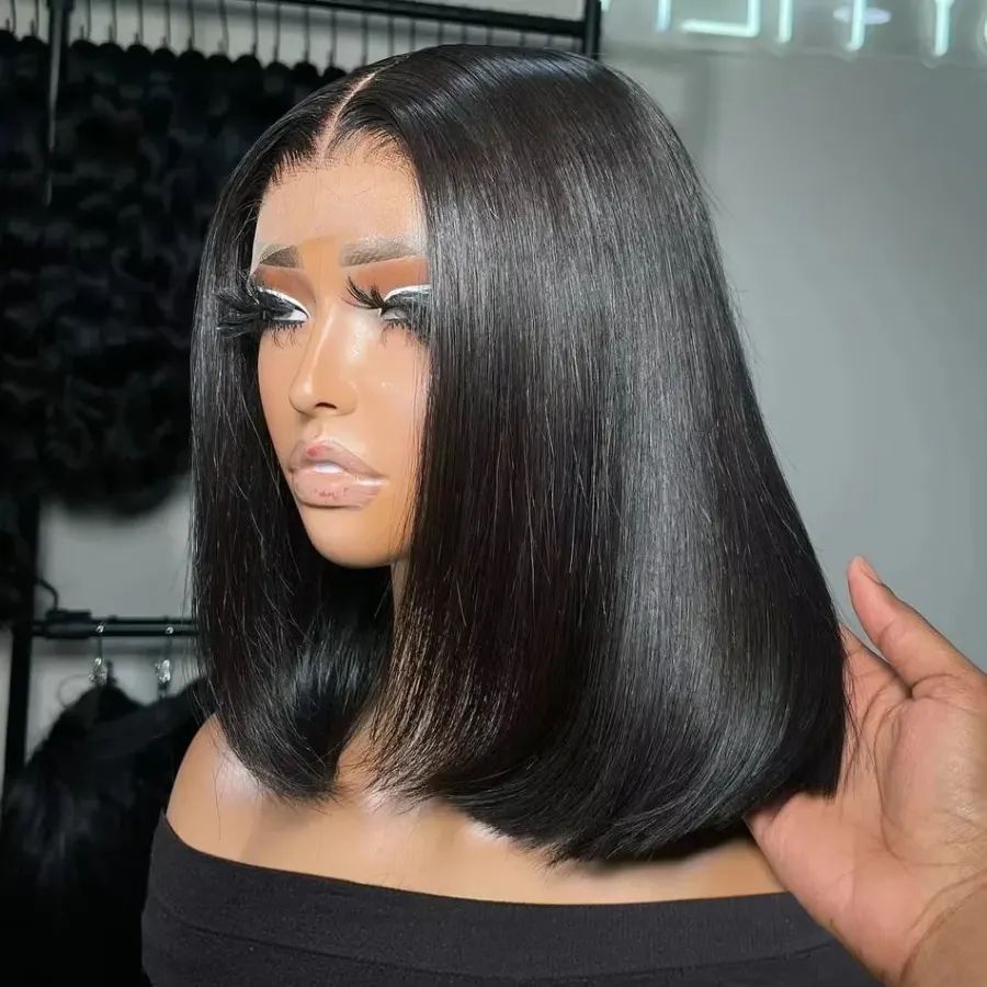 13x4 Lace Frontal Super Double Drawn Bone Straight 100% Human